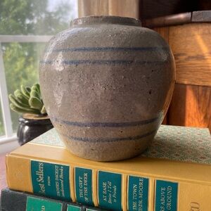 Vintage Candied Ginger Jar Stoneware Circa 1920’s EUC